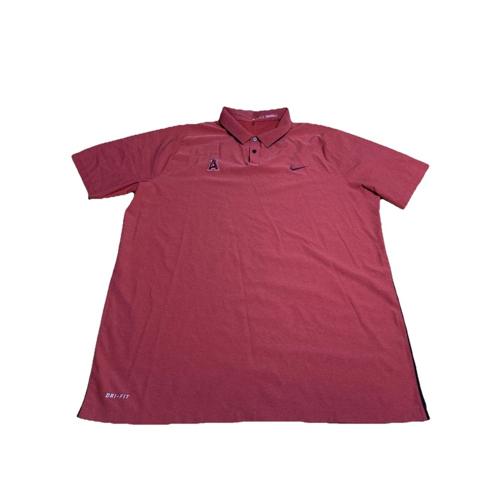 Nike MLB Tiger Woods Collection Mens XL Red Performance‎ Polo Los Angeles Angels